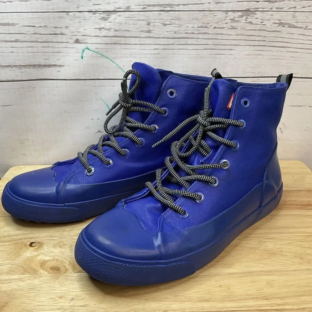 Hunter Men’s Size 9 Royal Blue High Top Sneakers - Unisex Rubber Waterproof W-11